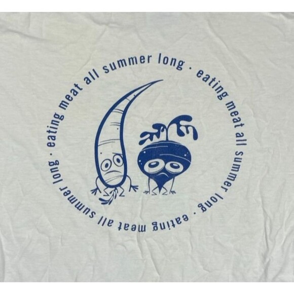 Vintage Less Than Jake T-Shirt M Eating Meat Tour Ska Band Tee 90s Tultex USA - Picture 3 of 8